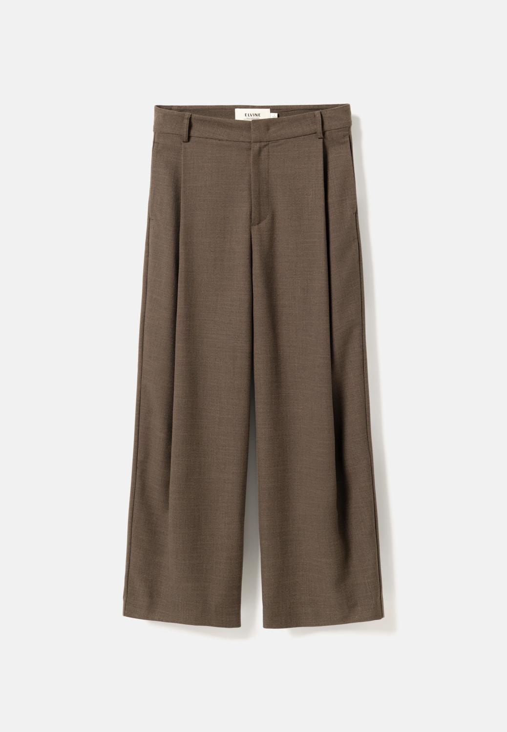 Elvine Admira Pants Brown Melange Damen Bundfaltenhose braun